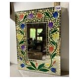 MOSAIC WALL MIRROR, TULIP FLORAL DESIGN,