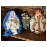 NATIVITY FIGURES, FABRIC CLOTHING, PLASTIC