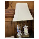 PORCELAIN FIGURAL TABLE LAMP, COURTSHIP SCENE,