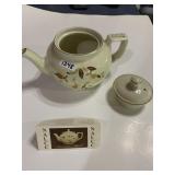 HALL CHINA CO. NALCC HONORS TEAPOT, CREAM GLAZE