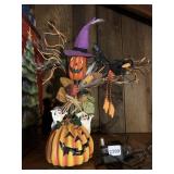 HALLOWEEN PUMPKIN TABLETOP DECOR, LIGHTED, FIBER