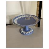 WEDGWOOD JASPERWARE COMPOTE, PALE BLUE W/ WHITE