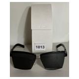 PRADA SUNGLASSES, BLACK FRAMES, SILVER-TONE