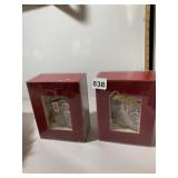 MARQUIS BY WATERFORD CRYSTAL TRAIN ORNAMENTS (2),