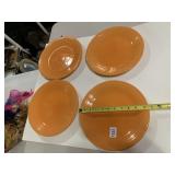 HOMER LAUGHLIN FIESTA WARE PLATES (4), ORANGE