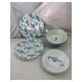 INGRID OLSEN HOME MELAMINE DINNERWARE, SEAHORSE