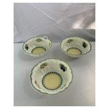 VILLEROY & BOCH FINE CHINA BOWLS, FRUIT PATTERN,