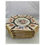 ROYAL JACKSON FINE CHINA PLATES, OCTAGONAL FORM,
