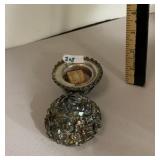 SAM PHILLIPE JERUSALEM METAL TRINKET BOX, HINGED