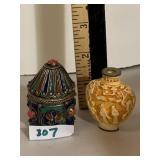 ASIAN STYLE SNUFF BOTTLE AND ENAMELED METAL