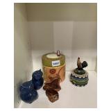 ASSORTED DECORATIVE CERAMIC ITEMS, INCLUDES OWL