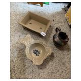 PFALTZGRAFF BEAR BOWL, JAPANESE GLAZED PITCHER,