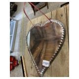 HEART-SHAPED WALL MIRROR, BEVELED EDGE, CLEAR