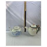 SEYMOUR MANN RIBBON ROSES TEAPOT, PORCELAIN,