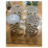 DWELL STUDIO MUGS, FROSTED GLASS W/ GOLD