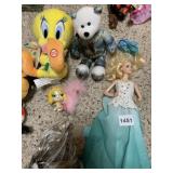 ASSORTED TOYS INCL PLUSH TWEETY BIRD, PLUSH BEAR,