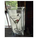 S. PERRY MARTINI GLASS ART GLASS BLOCK LAMP