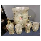 BATHROOM ACCESSORY SET, FAUX PEARLIZED FINISH,