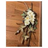 DECORATIVE FLORAL WALL SWAG, FEATURING ARTIFICIAL