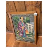 MOSAIC TILE ARTWORK, DEPICTING JAPANESE SAMURAI