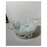 PYREX CASSEROLE DISH W/ LID, EARLY AMERICAN