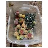 ASSORTED GLITTERED FRUIT ORNAMENTS, STRING
