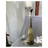 TABLE LAMP, FROSTED GLASS BODY, PALE YELLOW