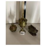 VTG BRASS BELL W/ ENAMEL FLORAL DETAIL, BRASS