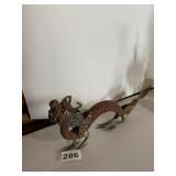 METAL DRAGON FIGURINE, FILIGREE CONSTRUCTION,