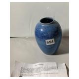 FIREBORN STUDIOS DANIEL VITO PORCELAIN VASE, BLUE