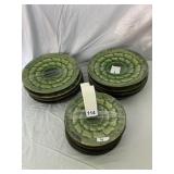 GLOBAL VIEWS GREEN GLAZED CERAMIC PLATES, PETAL