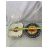 PIER 1 HAND-PAINTED IRONSTONE APPLE PLATES (4),
