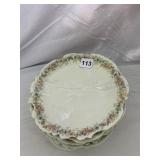 M. REDON LIMOGES PORCELAIN PLATES, FLORAL GARLAND