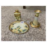 LIMOGES FRANCE PORCELAIN VANITY SET, FLORAL