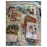 ASSORTED VTG NEEDLEPOINT AND CREWEL EMBROIDERY
