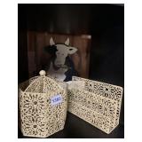 METAL FILIGREE DESK ORGANIZER AND MAIL HOLDER