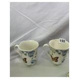 LENOX BUTTERFLY MEADOW MUGS (2), PORCELAIN,