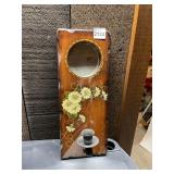 SHEILA KAISER HAND-PAINTED WOODEN WALL SCONCE,