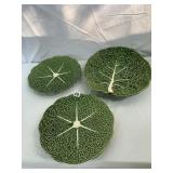 OLFAIRE PORTUGAL MAJOLICA CABBAGE LEAF PLATES,
