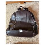 BOSTANTEN LEATHER BACKPACK, DARK BROWN, TEXTURED