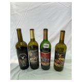 ASSORTED EMPTY WINE BOTTLES (4), INCL 14 HANDS