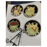 DEBBIE MUMM BY ZAK DESIGNS FRUIT PLATES (4),