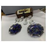 MINIATURE PORCELAIN TEA SET, FLORAL PATTERN,