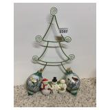 LENA LIU ORNAMENTS (2), SNOWMAN FIGURINE SET,