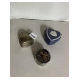 ASSORTED TRINKET BOXES, INCL WEDGWOOD BLUE