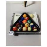 BILLIARD BALL SET, STANDARD SIZE, NUMBERED 1-15,