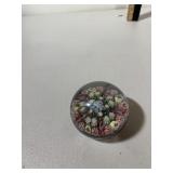 MILLEFIORI ART GLASS PAPERWEIGHT, MULTICOLORED