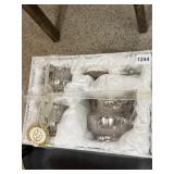 K&F SILVER-TONE TEA SERVICE SET, EMBOSSED FLORAL