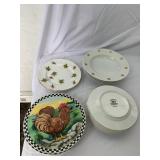 PIER 1 PORCELAIN PLATES W/ STAR MOTIF, ROYAL