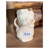 VINTAGE FIGURAL OWL PITCHER, CREAM GLAZE,